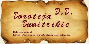 Doroteja Dumitrikić vizit kartica
